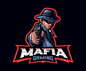 Wall Mural - Mafia mascot logo design