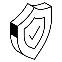 Canvas Print - Trendy outline isometric icon of protection 