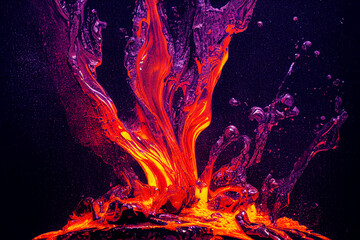 Wall Mural - Abstract glowing background in the form of frozen volcanic lava. Charming screen design.