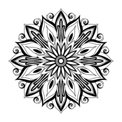 Aufkleber - Vector mandala template. Beautiful abstract design template with mandala on white background. Vector art illustration. Elegant decorative design.