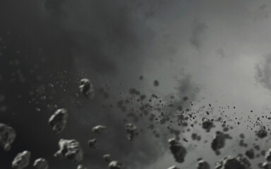 Wall Mural - 3d illustration of asteroid field in space. elements of image provided by nasa