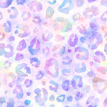 Leopard Colorful Watercolor Seamless Background