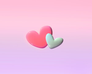 Poster - Hearts - Appreciation and love theme - 3D