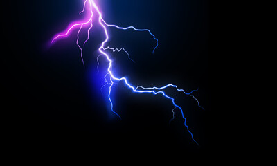 Wall Mural - lightning bolt on black background