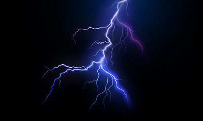 Wall Mural - lightning bolt on black background