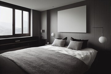 Canvas Print - Interior of comfortable modern bedroom