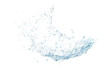 Leinwanddruck Bild - 3d clear blue water scattered around, water splash transparent isolated. 3d render illustration