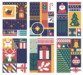 Wall Mural - Xmas and new year celebration, symbols of holiday