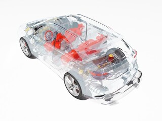 Wall Mural - Transparent model cars.