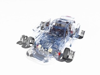 Poster - Transparent model cars.