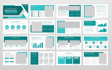 Wall Mural - presentation layout template use for corporate infographic