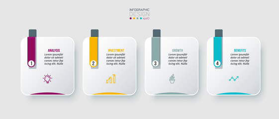 Infographic template business concept with step.
