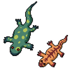 Poster - pixel art poison lizard gecko