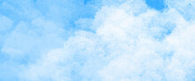 White Clouds In Blue Sky. Cumulus Clouds. Landscape Background