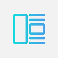 Layout icon in gradient style, use for website mobile app presentation