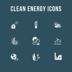 Wall Mural - set of eco vector icons in flat style. eco collection with various icons on the theme of ecology and