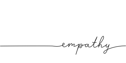 Wall Mural - Empathy word - continuous one line with word. Minimalistic drawing of phrase illustration.