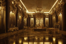 Luxury Golden Renaissance Palace Interior