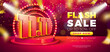 11 November Shopping Day Flash Sale Design with 3d 11.11 Number and Stage Podium on Red Background. Vector Special Offer Illustration for Coupon, Voucher, Banner, Flyer, Promotional Poster, Invitation
