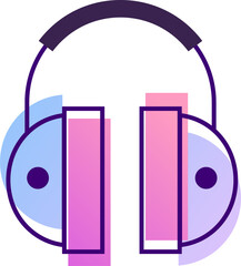 Wall Mural - icons headphone line gradient digital device application ui kit