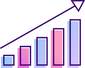 Wall Mural - icons growth chart line gradient digital device application ui kit