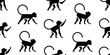 Seamless pattern with Monkeys. isolated on white background