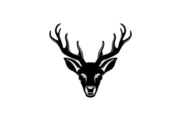 Wall Mural - Deer hunting adventure outdoor logo design - animal wildlife silhouette head deer