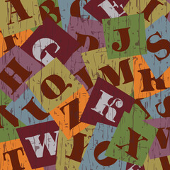 background image worn out alphabet patch pattern