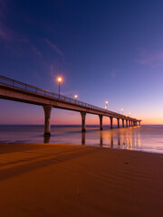 Wall Mural - dawn view of new brighton pier, christchurch, new zealand.