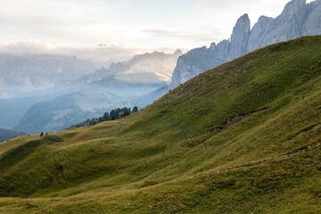 Wall Mural - hiking in the high mountains