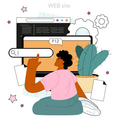 Wall Mural - software developer online service or platform set. idea of programming