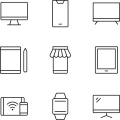 Wall Mural - collection of isolated vector line icons for web sites, adverts, articles, stores, shops. editable s