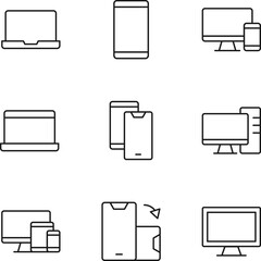 Wall Mural - collection of isolated vector line icons for web sites, adverts, articles, stores, shops. editable s