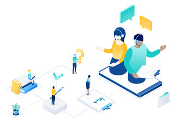 Wall Mural - technical support - modern isometric illustration