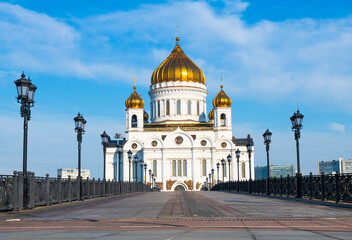 The Cathedral of Christ the Saviour. Sunny summer morning. Moscow. Russia