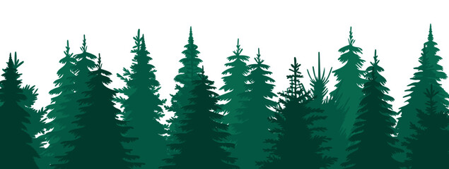 Wall Mural - forest green silhouette design isolated vector