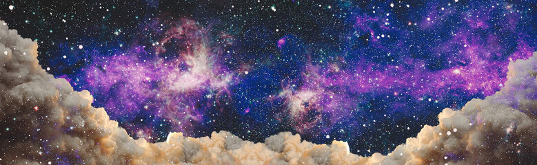 Wall Mural - night sky with clouds and stars.fantasy in high resolution ideal for wallpaper. elements of this ima