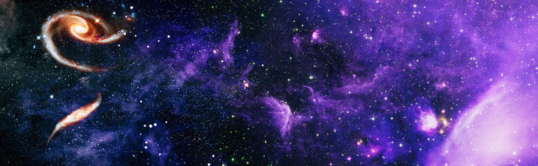 space background with red nebula and stars. elements of this image furnished by nasa.