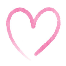 Textured Pink Heart, Transparent Illustrated Doodle.