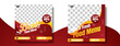 restaurant business marketing social media post or web banner template. set of food menu social media post template design