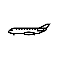 business jet airplane aircraft line icon vector. business jet airplane aircraft sign. isolated contour symbol black illustration