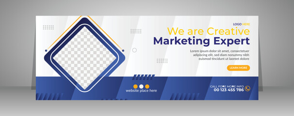 Digital marketing webinar facebook cover banner design and corporate business webinar web banner template