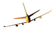 PNG Graphic of Airplane Rear View PNG. Sunset Illumination. Commercial Airliner Illustration.