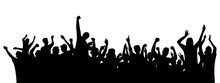Happy Crowd People Silhouette Design Illustration. Crowd In Concert.