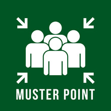 Muster Point Icon In Flat Style. Icon