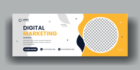 Wall Mural - Digital marketing facebook cover banner and business web banner template set. social media cover ads banner set.