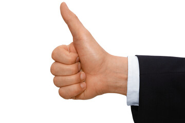 Wall Mural - gesture series: hand indicates with thumb symbolically everything ok.