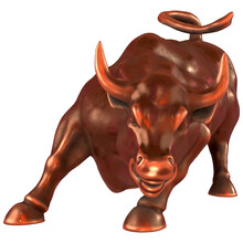 Wall Street Charging Bull Illustration
