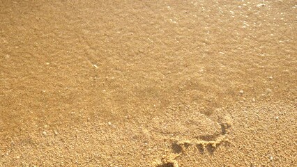 Wall Mural - message year 2022 replaced by 2023 written on beach sand background. goodbye 2022 hello to 2023 lapp