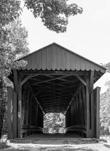 Black And White Covered Bridge